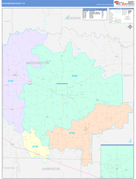 Washington County, IN Digital Map Color Cast Style