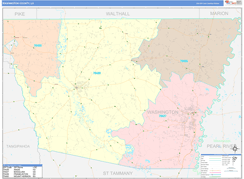 Washington Parish (County), LA Digital Map Color Cast Style