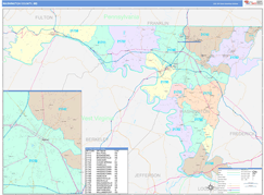 Washington County, MD Digital Map Color Cast Style