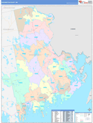 Washington County, ME Digital Map Color Cast Style