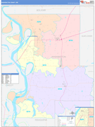 Washington County, MS Digital Map Color Cast Style