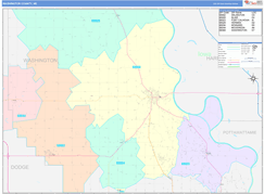 Washington County, NE Digital Map Color Cast Style