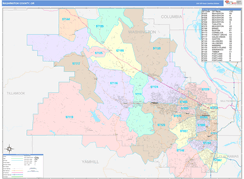 Washington County, OR Digital Map Color Cast Style