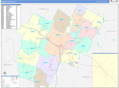 Washington County, VT Digital Map Color Cast Style