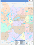 Waukesha County, WI Digital Map Color Cast Style