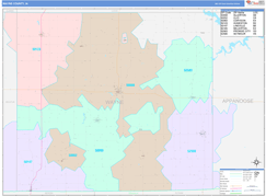 Wayne County, IA Digital Map Color Cast Style