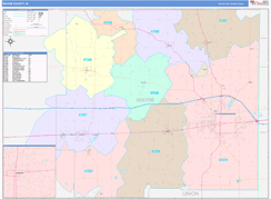 Wayne County, IN Digital Map Color Cast Style