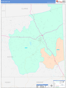 Wayne County, MS Digital Map Color Cast Style