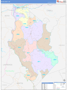 Wayne County, WV Digital Map Color Cast Style