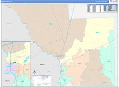 Webb County, TX Digital Map Color Cast Style