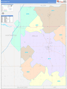 Wells County, IN Digital Map Color Cast Style