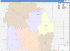 Wells County, ND Digital Map Color Cast Style