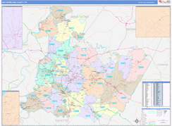 Westmoreland County, PA Digital Map Color Cast Style