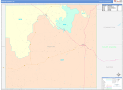 Weston County, WY Digital Map Color Cast Style