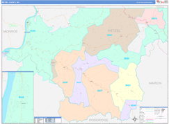 Wetzel County, WV Digital Map Color Cast Style