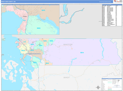 Whatcom County, WA Digital Map Color Cast Style