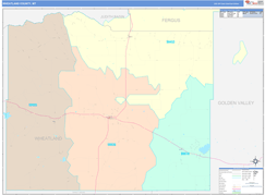 Wheatland County, MT Digital Map Color Cast Style