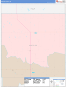 Wheeler County, NE Digital Map Color Cast Style
