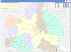 White County, AR Digital Map Color Cast Style