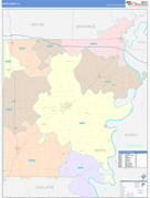 White County, IL Digital Map Color Cast Style