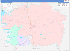 White County, TN Digital Map Color Cast Style
