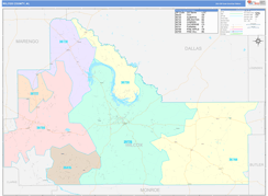 Wilcox County, AL Digital Map Color Cast Style