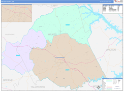 Wilkes County, GA Digital Map Color Cast Style