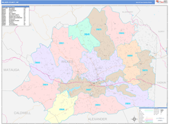 Wilkes County, NC Digital Map Color Cast Style