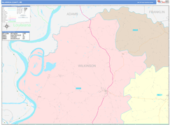 Wilkinson County, MS Digital Map Color Cast Style