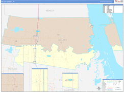 Willacy County, TX Digital Map Color Cast Style