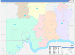 Williams County, ND Digital Map Color Cast Style