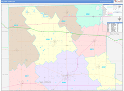 Williams County, OH Digital Map Color Cast Style