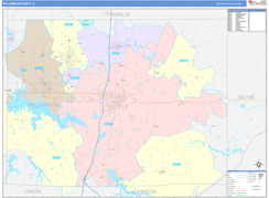 Williamson County, IL Digital Map Color Cast Style