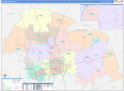 Williamson County, TX Digital Map Color Cast Style