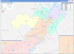 Wilson County, TN Digital Map Color Cast Style