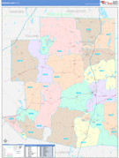 Windham County, CT Digital Map Color Cast Style