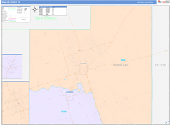 Winkler County, TX Digital Map Color Cast Style