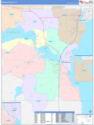 Winnebago County, WI Digital Map Color Cast Style