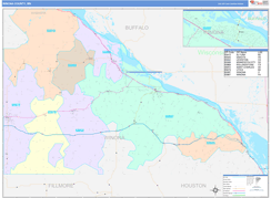 Winona County, MN Digital Map Color Cast Style