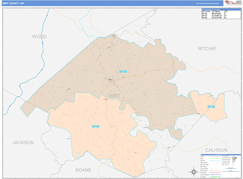Wirt County, WV Digital Map Color Cast Style
