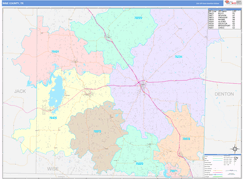 Wise County, TX Digital Map Color Cast Style