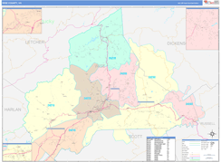 Wise County, VA Digital Map Color Cast Style