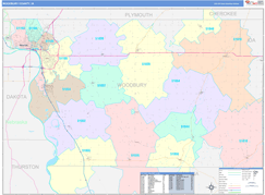 Woodbury County, IA Digital Map Color Cast Style