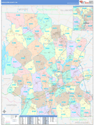 Worcester County, MA Digital Map Color Cast Style