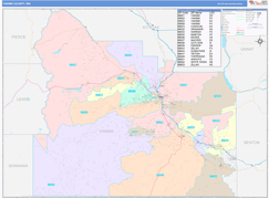 Yakima County, WA Digital Map Color Cast Style