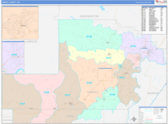 Yamhill County, OR Digital Map Color Cast Style