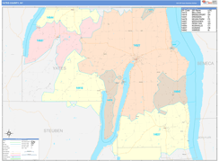 Yates County, NY Digital Map Color Cast Style