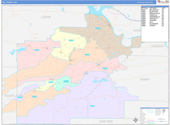 Yell County, AR Digital Map Color Cast Style