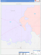 Yoakum County, TX Digital Map Color Cast Style