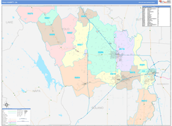 Yolo County, CA Digital Map Color Cast Style